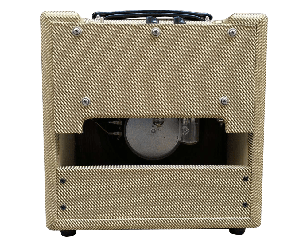 Backside side of Classic 5 Guitar Tube amplifier in India from Punoscho