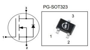 Pinouts of BSS816 N channel logic level mosfet