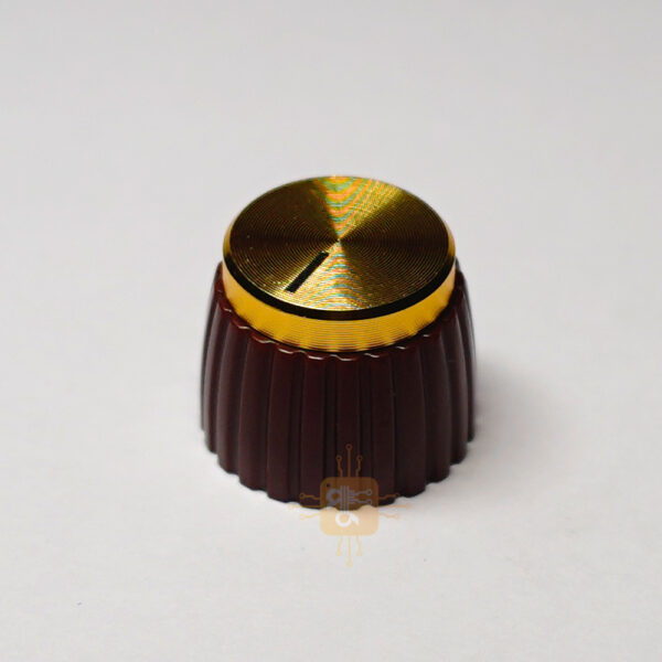 MG Series Potentiometer Knob Brown-Gold Metal Crown