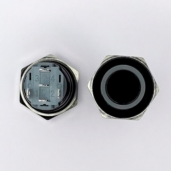 16MM Flat head 12-24V White LED push button momentary self rest switch - Image 2